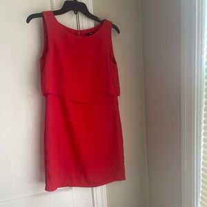 H&M red tiered shift dress size 4